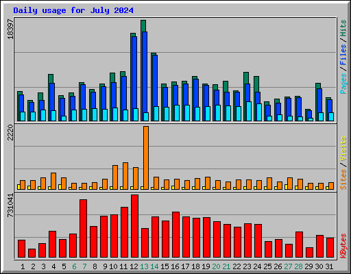 Daily usage for July 2024