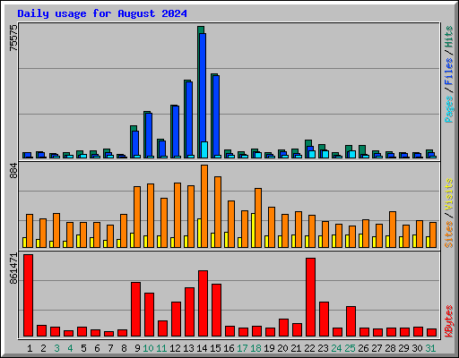 Daily usage for August 2024