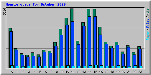 Hourly usage for October 2020
