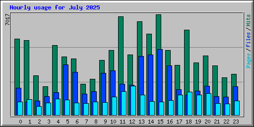 Hourly usage for July 2025