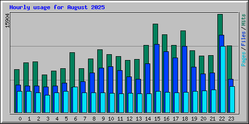 Hourly usage for August 2025